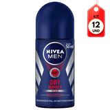 Kit C/12 Nivea Dry Impact Desodorante Rollon Masculino 50ml