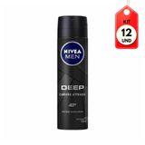 Kit C/12 Nivea Man Deep  Desodorante Aerosol 150ml