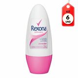 Kit C/06 Rexona Powder Desodorante Rollon Feminino 50ml