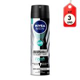 Kit C/03 Nivea For Men Black &amp; White Fresh Desodorante Aerosol 150ml