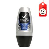 Kit C/12 Rexona Active Desodorante Rollon Masculino 50ml