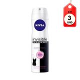 Kit C/03 Nivea Black &amp; White Clear Desodorante Aerosol 150ml