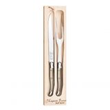 Garfo E Faca Para Churrasco Em Inox Laguiole Champagne