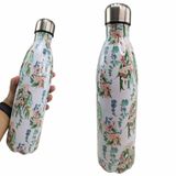 Garrafa Termica Estampada Flores 750 Ml Squeeze Floral Inox Resistente Bebida Agua Suco Gelado Quent