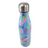 Garrafa Termica Inox Estampa Floral Flores Passaros Jardim Florido 500ml Dia A Dia Trabalho Estudo