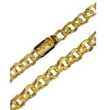Cordão Corrente Friso 12mm Semelhante Ao Ouro 18k