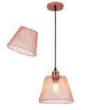 Lustre Cupula Pendente Abajur Metal Aramado Decoraçao Quarto Sala Casa Bar Copa Teto Lampada Luz Iluminaçao Ambiente