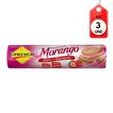 Kit C-03 Lowçucar Biscoito Recheado Sabor Morango 120g