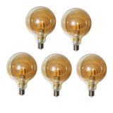 Lampada Multifilamento Kit 5 Unidades Led 30w Bivolt Iluminaçao Retro Decorativo Vintage Ballon