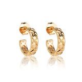 Brinco De Argola Detalhes Folheado A Ouro 18k