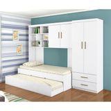 Jogo De Quarto Infantil Com 4 Peças Com 4 Portas E 2 Gavetas Chiara Cor Branco Phoenix Baby
