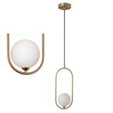 Lustre Luminaria Pendente Globo Oval E27 Teto Enfeite Moderno Decoraçao Casa Recepçao Ambiente Apartamento Iluminaçao