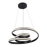 Lustre Pendente Nordecor Kile 2342 Led Cristal 55w 3000k Preto Bivolt