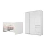Kit De Quarto Guarda Roupa E Berço Mini Cama