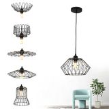 Lustre Pendente Luminaria Teto Decoraçao Flexivel Moderna Rustica Metal Aramado Sala Quarto Mezanino Casa Iluminaçao Resistente