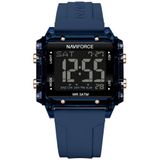 Relógio Esportivo Feminino Quadrado Digital Pulseira De Silicone Azul Marinho