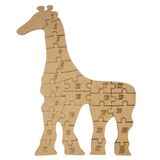 Quebra-cabeça Educativo 100% Mdf Cru 26pçs/35pçs Girafa