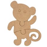 Quebra-cabeça Educativo 100% Mdf Cru 3pçs/4pçs Macaco