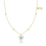 Colar Olho Grego Com Corrente De Bolinhas Banhado A Ouro 18k