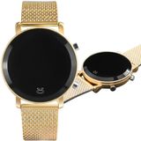 Relogio Digital Feminino Led Dourado + Aço Inox Redondo Qualidade Premium Moda Casual Original