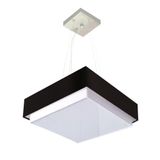 Lustre Para Sala De Jantar Vivare Md-4405 Cúpula Em Tecido 60x60cm Cor Preto Bivolt