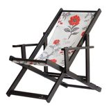 Espreguiçadeira Preguiçosa Dobrável Black Cb-cinza Floral