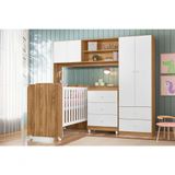 Jogo De Quarto Infantil Sophia Com Conjugado E Cômoda Ternura E Berço Amore Nature-branco - Peternella Móveis