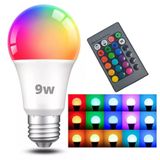 Lampada Led Rgb 16 Cores 9w Controle Remoto Luzes Decoraçao Casa Salao Quarta Sala Iluminaçao