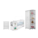 Quarto Infantil Meu Soninho Berço Cômoda Branco/branco