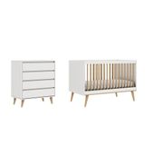 Quarto De Bebê Berço 3 Em 1 Ligia Cômoda Infantil Gaveteiro Lorena Branco Carolina Baby