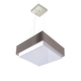 Lustre Para Sala De Jantar Vivare Md-4402 Cúpula Em Tecido 40x40cm Cor Cinza-escuro Bivolt