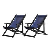 Kit 2 Espreguiçadeiras Dobrável Black Cb-azul Marinho