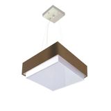 Lustre Para Sala De Jantar Vivare Md-4402 Cúpula Em Tecido 40x40cm Cor Cáqui Bivolt