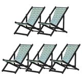Kit 5 Espreguiçadeiras Dobrável Black Sb-triang Azul