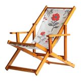 Espreguiçadeira Preguiçosa Dobrável Mel Cb-cinza Floral
