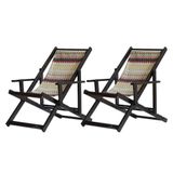 Kit 2 Espreguiçadeiras Dobrável Black Cb-chevron Vermelho