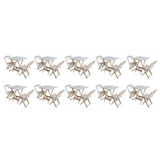 Kit 10 Conjuntos De Mesa Dobravel Com 2 Cadeiras De Madeira 70x70 Ideal Para Bar E Restaurante - Sem