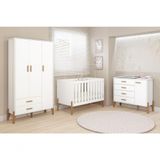 Quarto Bebê Infantil Completo Iris 100% Mdf - Moveis Estrela Branco