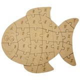 Quebra-cabeça Educativo 100% Mdf Cru 26pçs/35pçs Peixe