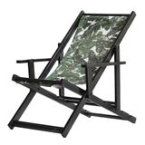Espreguiçadeira Preguiçosa Dobrável Black Cb-folhas Verdes