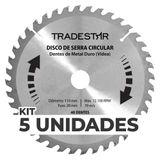 Kit 5 Discos Serra Circular Madeira 40 D 110x20mm Makita