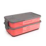 Marmita Térmica Dupla Trava 1,3l Com Talheres Inox Livre Bpa Cor:rosa