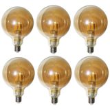 Lampada Multi Filamento Luz Led Kit 6 Uni Ballon 30w Retro 380lm Decoraçao Vintage Casa Trabalho Segurança