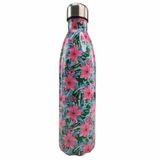 Garrafa Termica Estampada Flores 750 Ml Aço Inox Resistente Squeeze Treino Academia Estudos Trabalho Curso Agua Cha Cafe Quente Gelada Portati