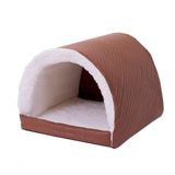 Cama Pet Para Cachorro Ou Gato Iglu Toca Sherpa Caramelo