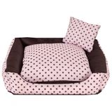 Cama Pet Cachorro Ou Gato Poa Porte Grande Marrom E Rosa [f101]