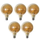 Lampada Multi Filamento Led Kit 5 Uni Ballon 30w Bivolt 380lm Vintage Iluminaçao Decoraçao Retro