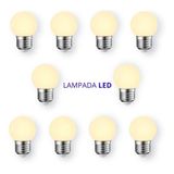 Lâmpadas Bolinha 1w Led Branco Quente Kit Com 10 Unid 110v