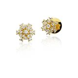 Brincos Ouro 18k Amarelo Clássico Diamante L 47