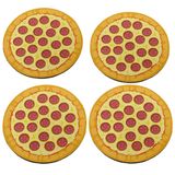 Jogo De Porta Copos Pizza Peperoni - 4 Peças